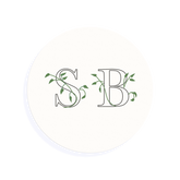 Floral Initials Wedding Drink Topper