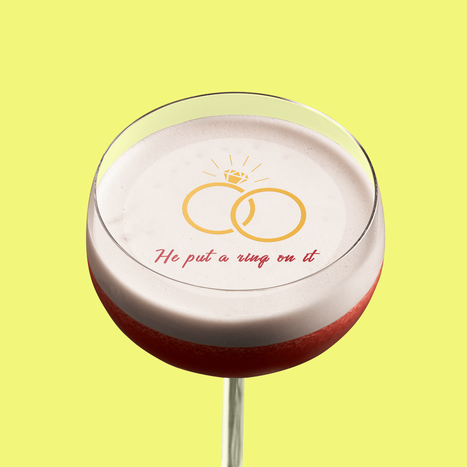 Edible Cocktail Toppers Hen He Put a Ring on it Drink Topper