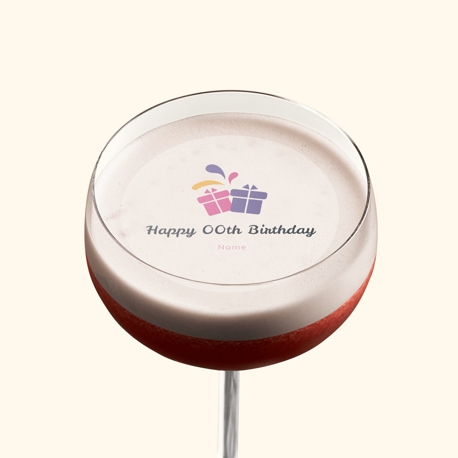 Edible Cocktail Toppers Personalise Birthday Presents Drink Topper