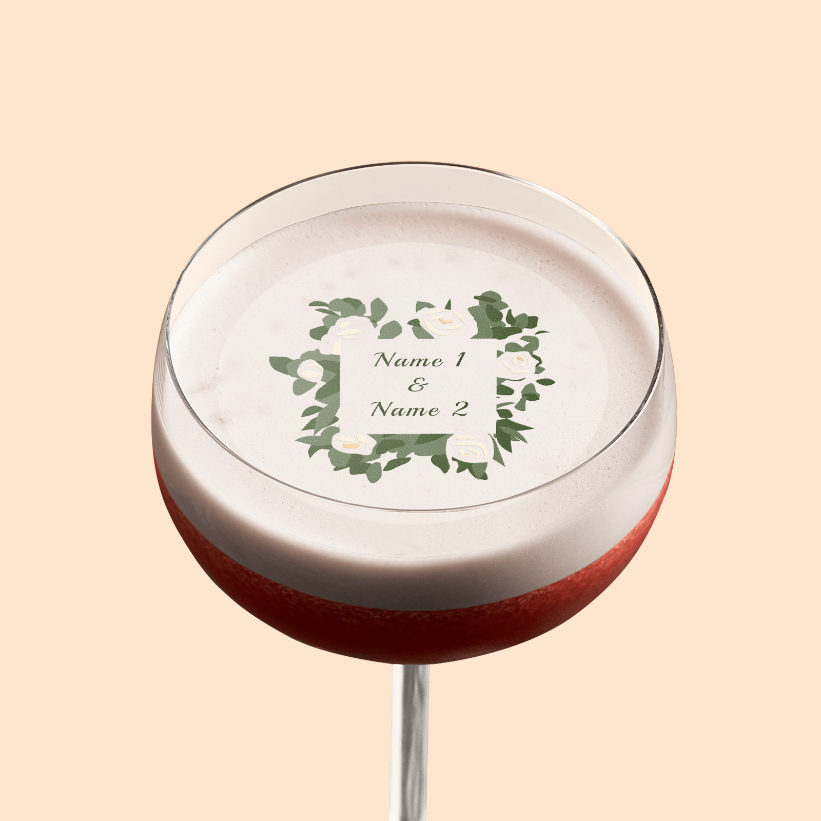 Edible Cocktail Toppers Personalise Bouquet Wedding Drink Topper