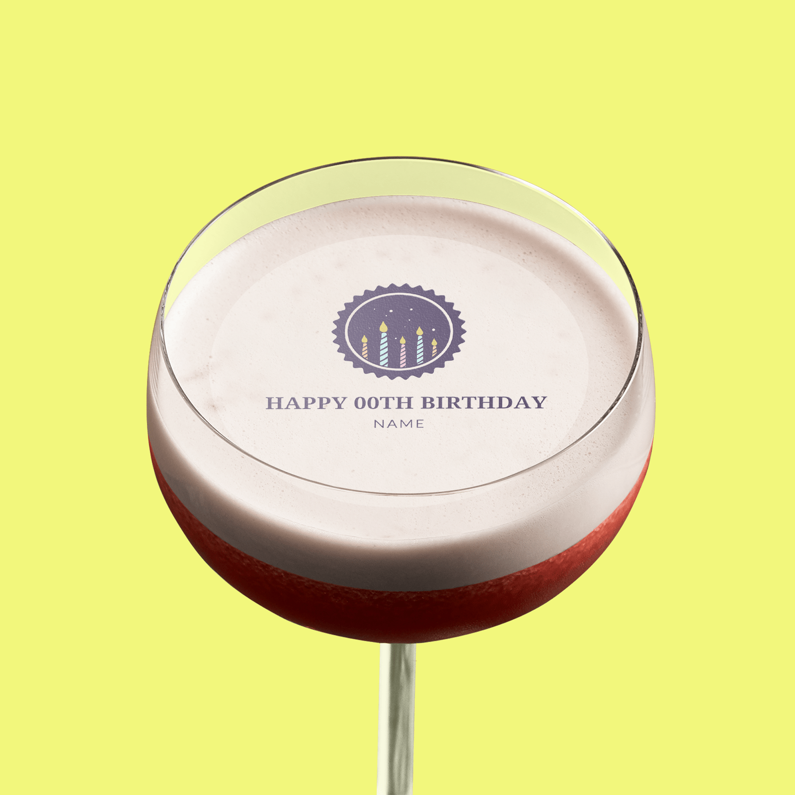 Edible Cocktail Toppers Personalise Candles Birthday Drink Toppers