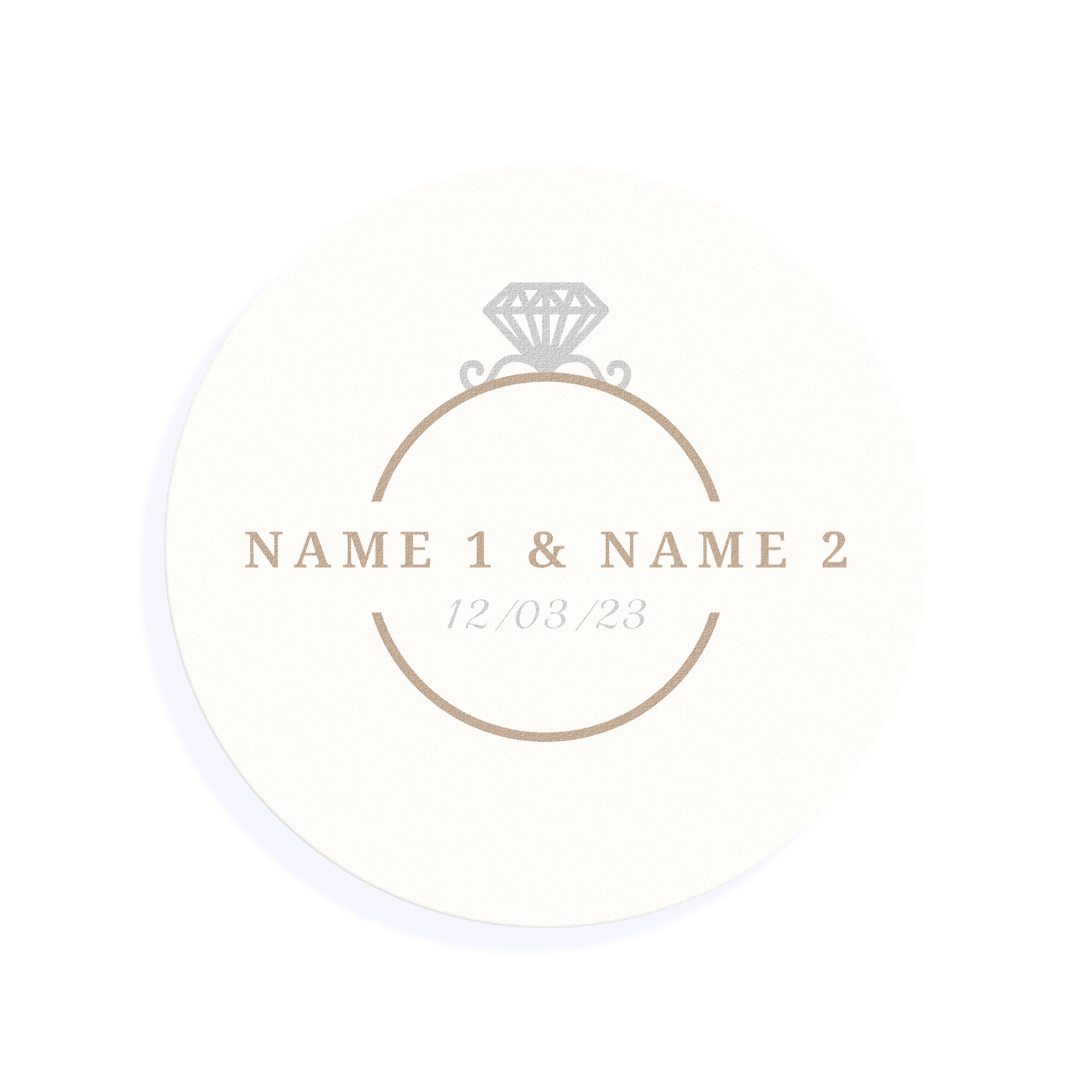 Edible Cocktail Toppers Personalise Diamond Ring Wedding Drink Topper
