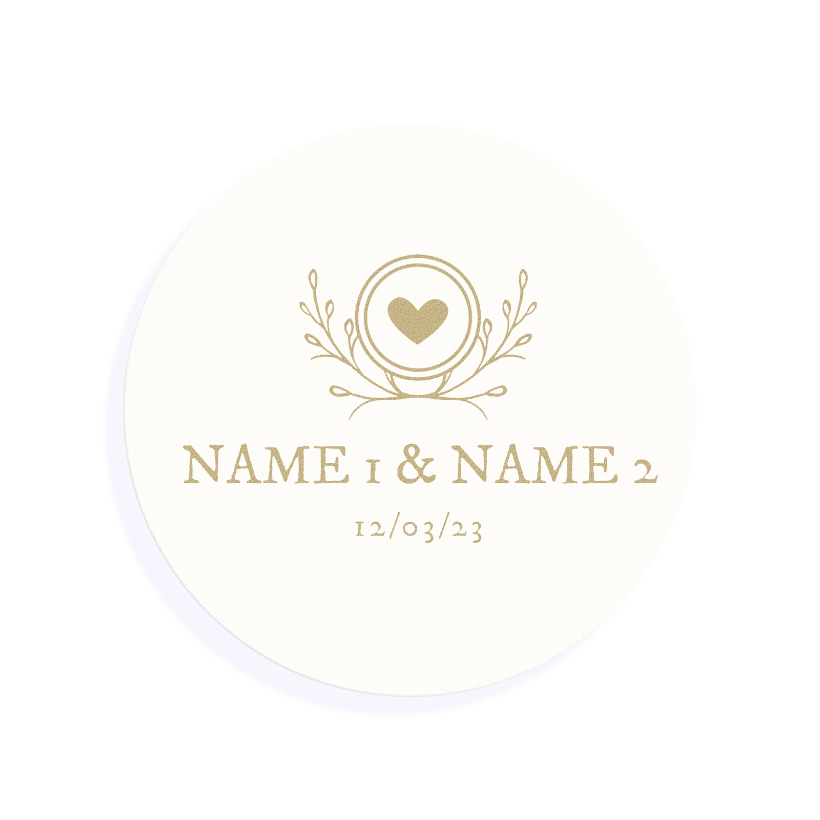 Edible Cocktail Toppers Personalise Elegant Heart Wedding Drink Topper
