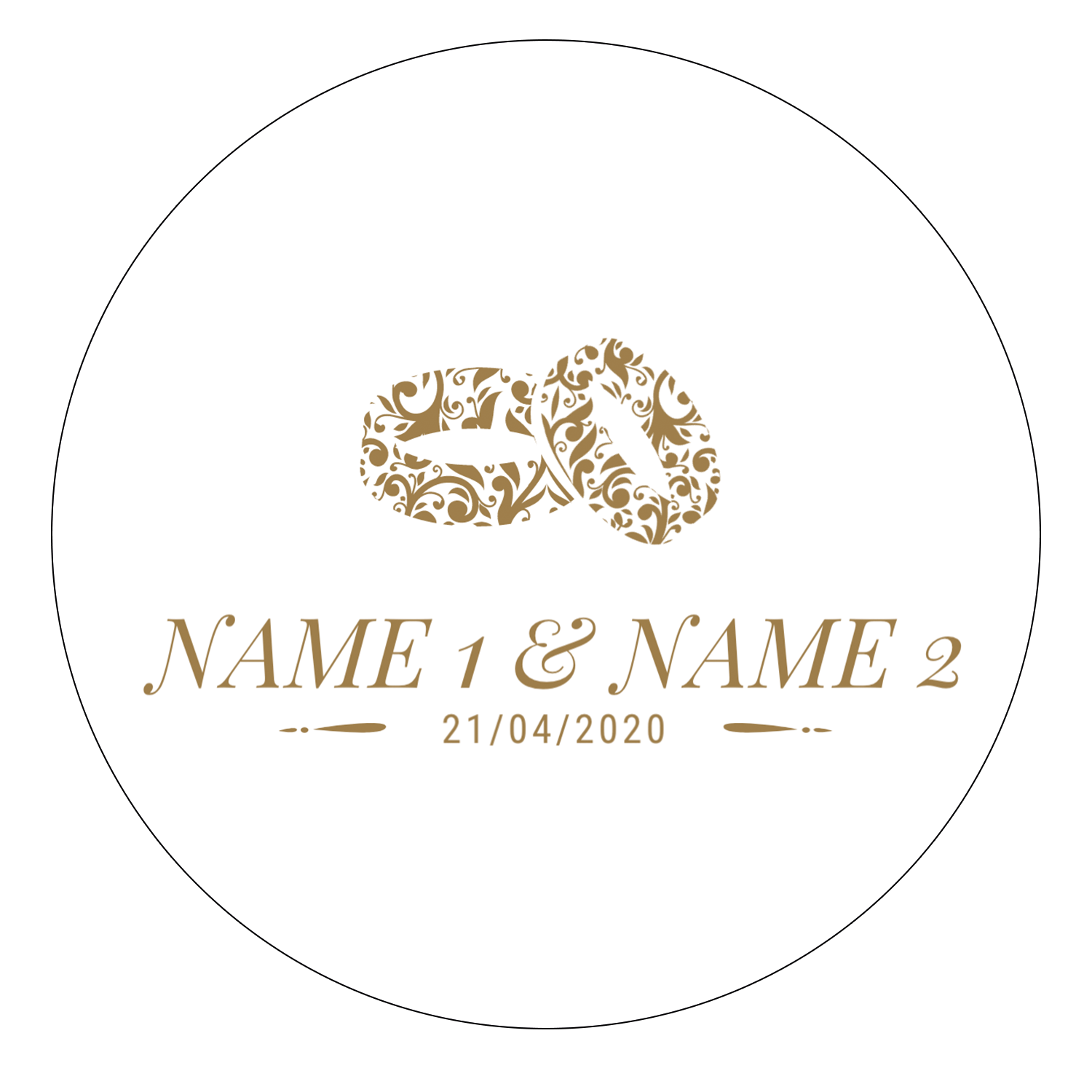 Edible Cocktail Toppers Personalise Golden Rings Cocktail Toppers