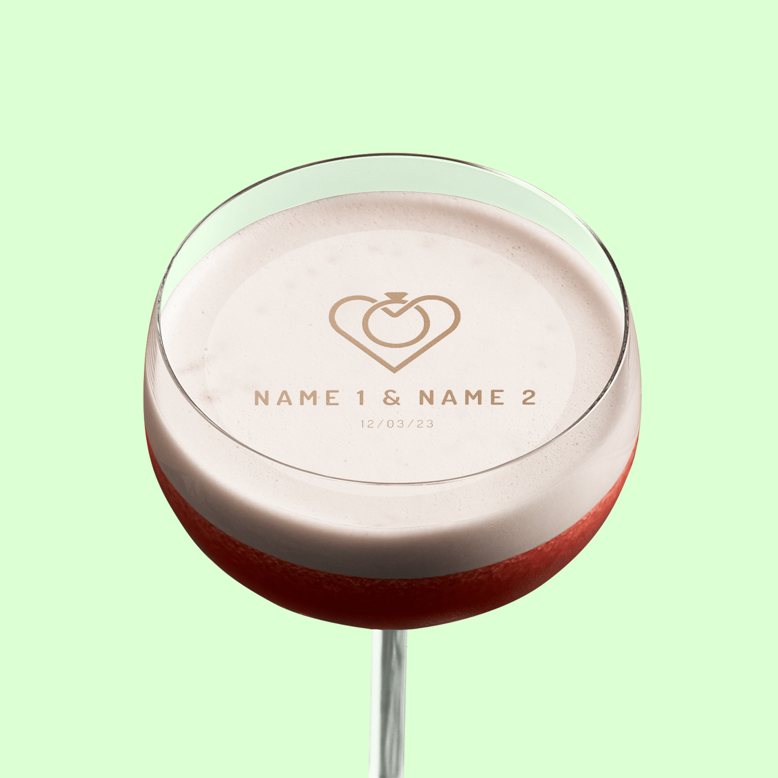 Edible Cocktail Toppers Personalise Love Ring Wedding Drink Topper