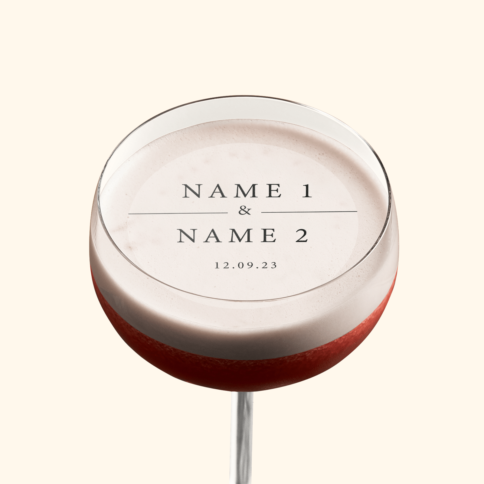 Edible Cocktail Toppers Personalise Minimalistic Wedding Topper