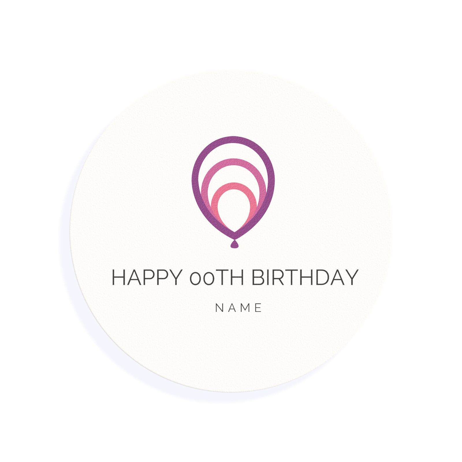 Edible Cocktail Toppers Personalise Purple Birthday Balloon Drink Topper