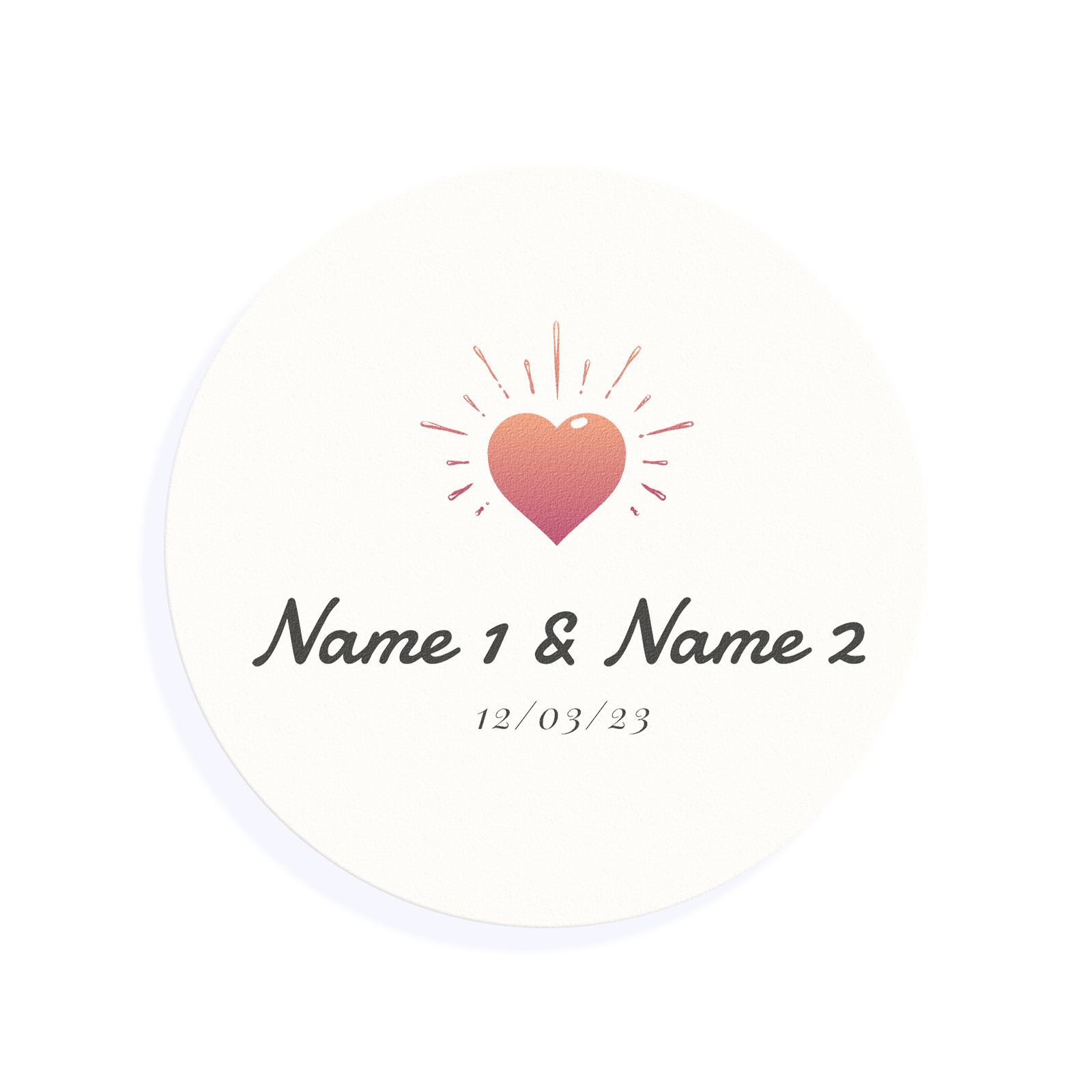 Edible Cocktail Toppers Personalise Shining Heart Wedding Drink Topper