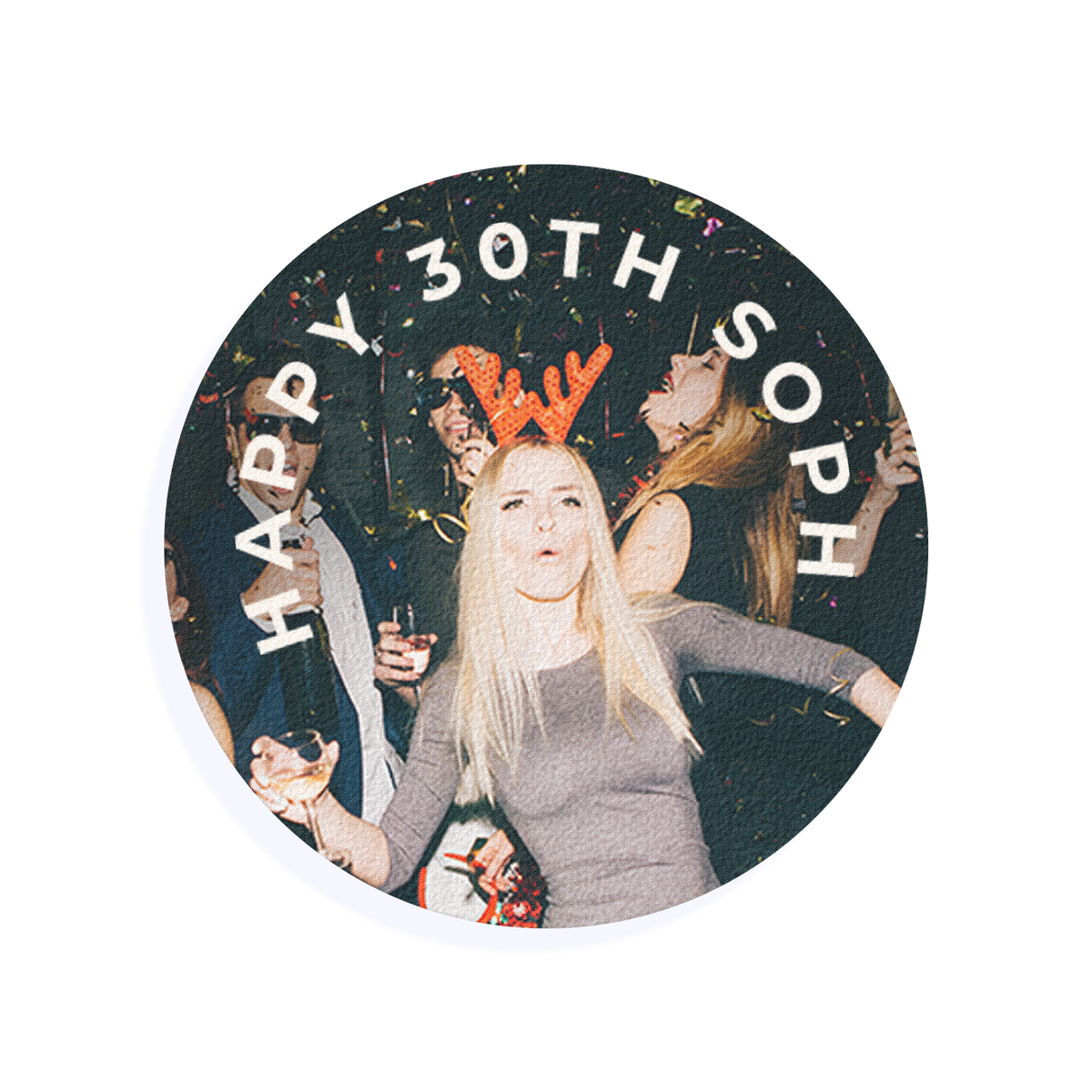 Personalised Photo Drink Topper with Text