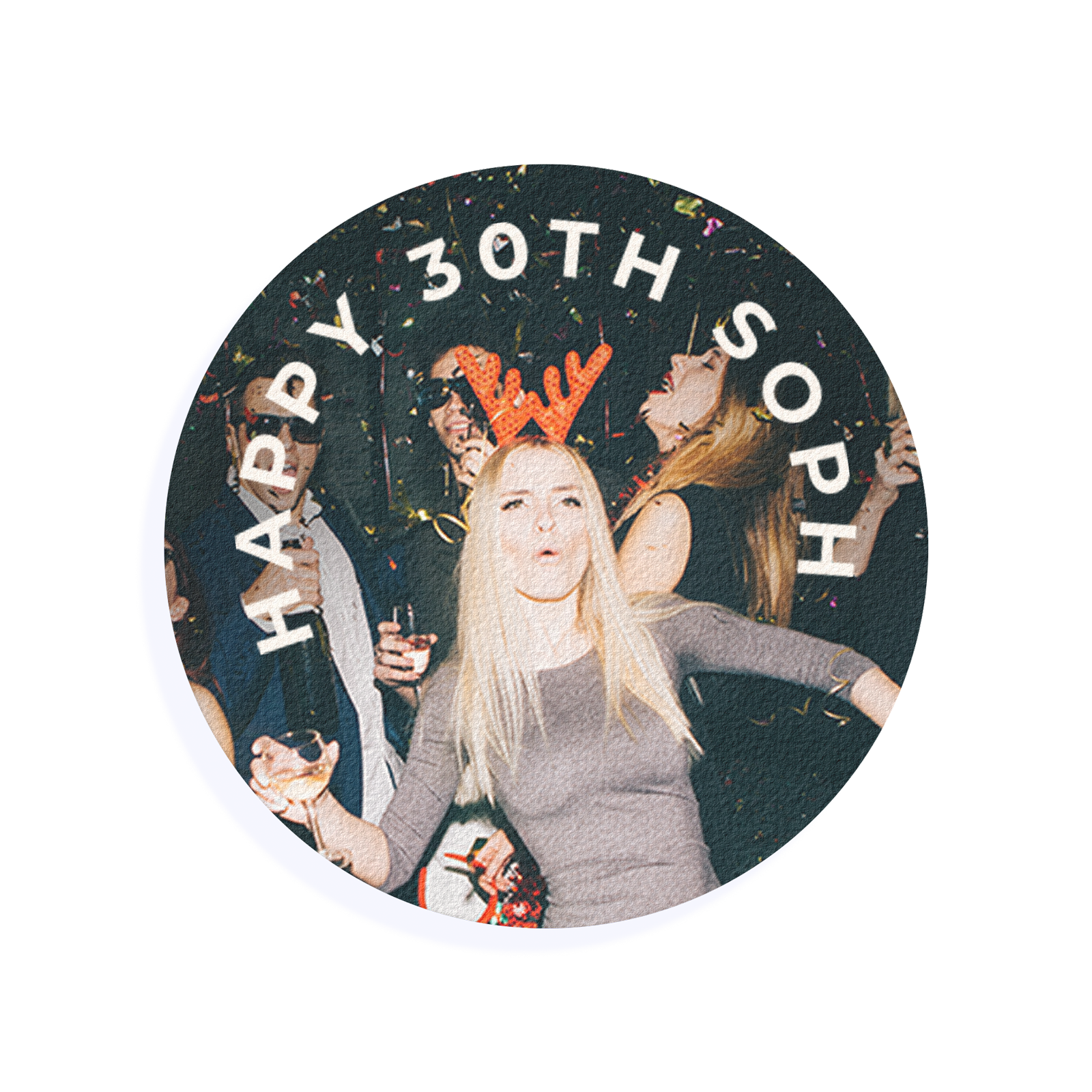 Personalised Photo Drink Topper with Text