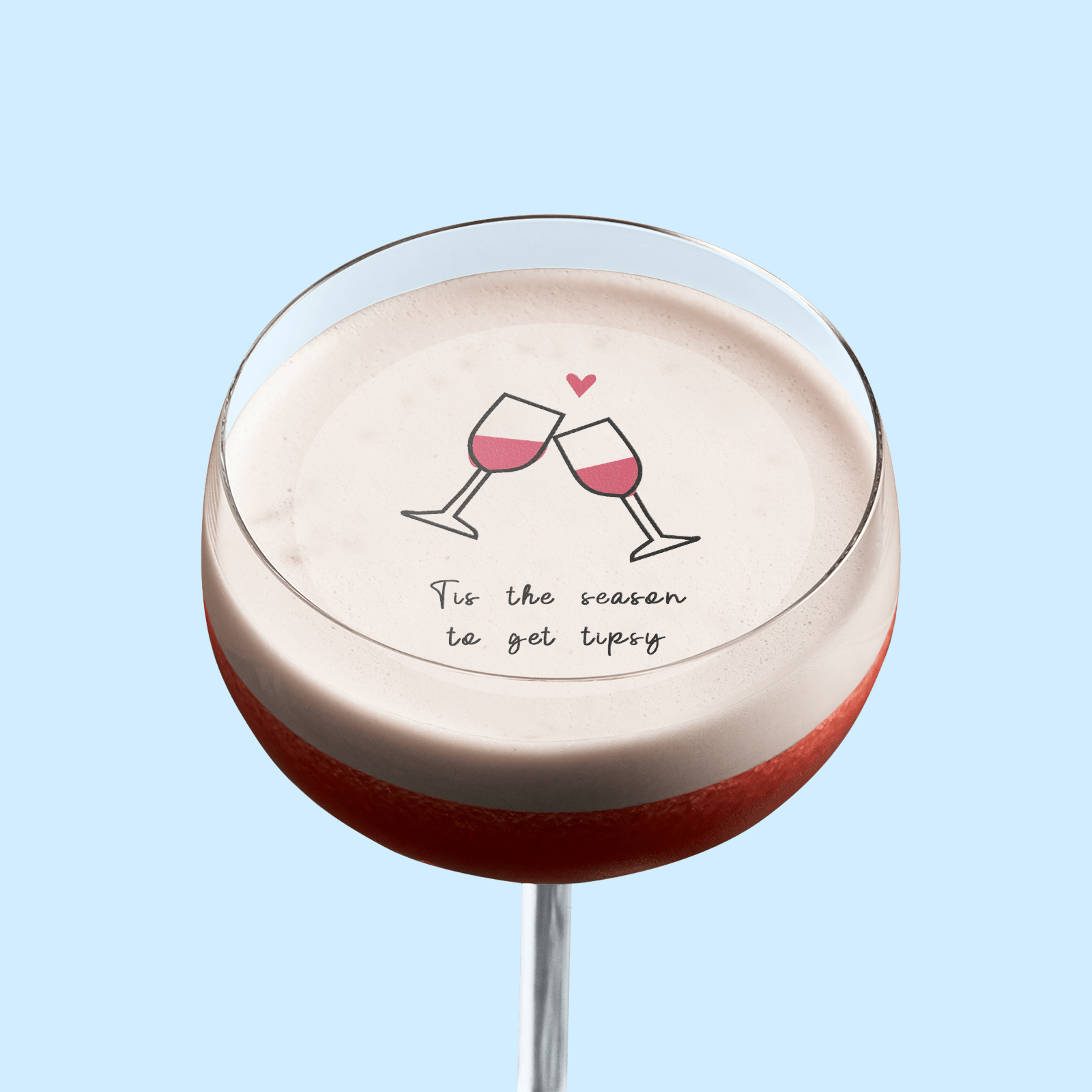 Edible Cocktail Toppers Xmas Copy of 'Tis the season' Christmas Cocktail Topper