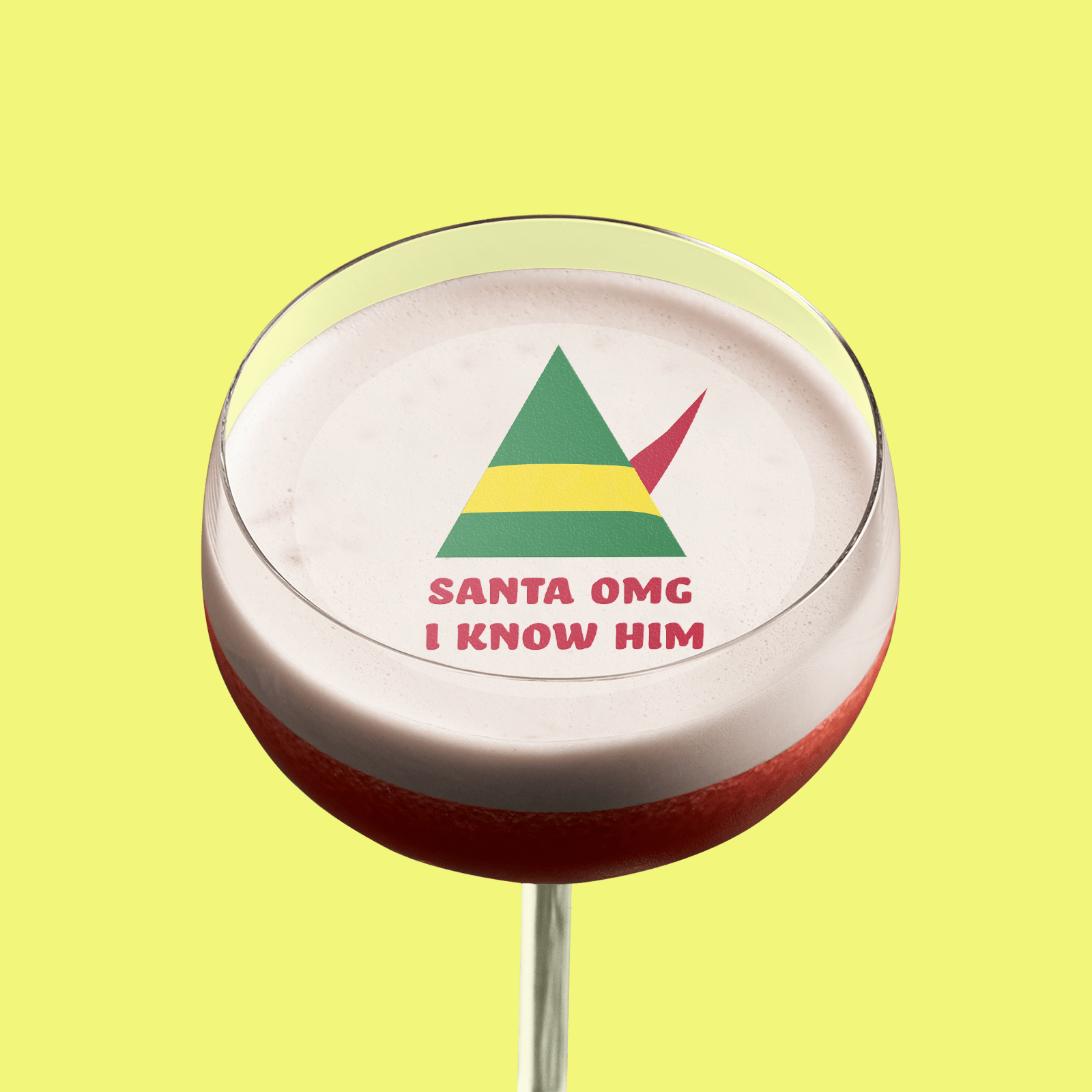 Edible Cocktail Toppers Xmas 'Santa OMG' Christmas Cocktail Toppers