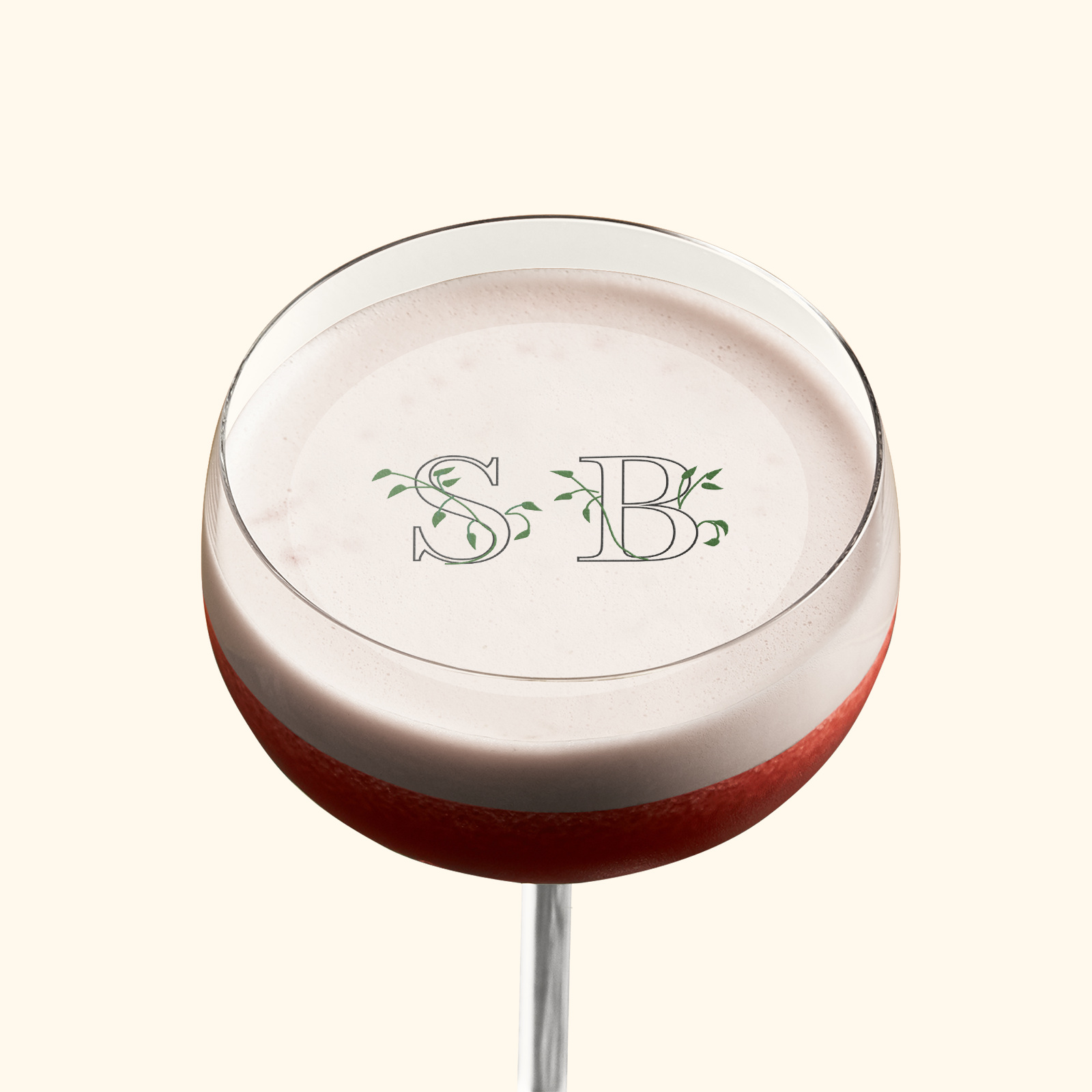 Floral Initials Wedding Drink Topper
