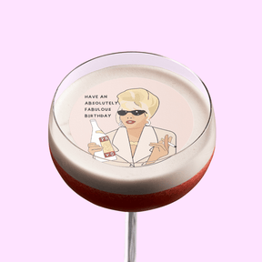Edible Cocktail Toppers Birthday Absolutely Fabulous Birthday Drink Topper