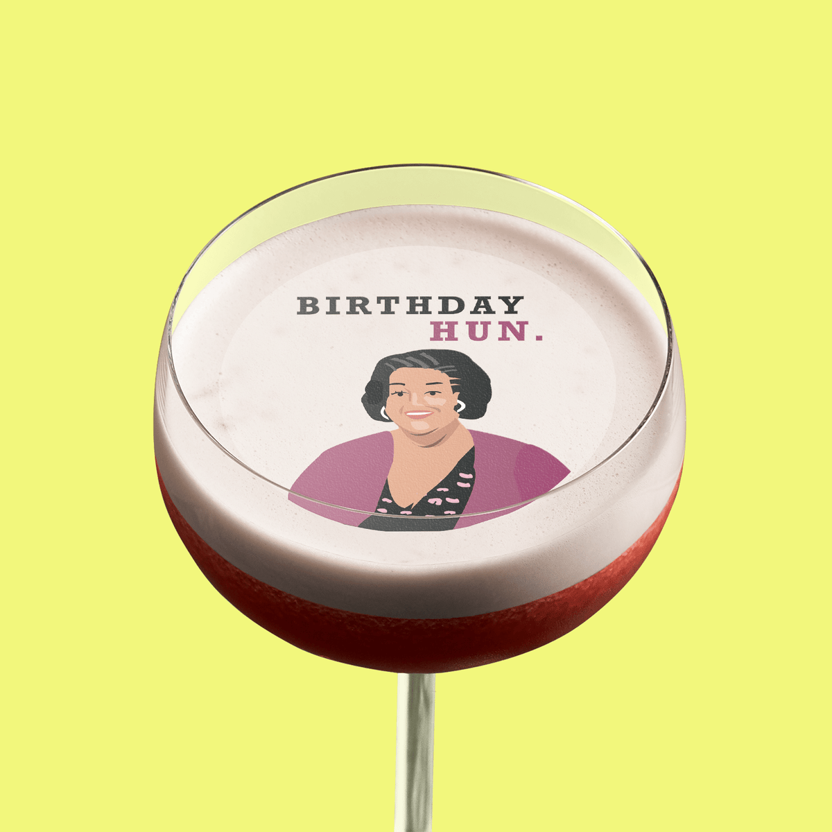 Edible Cocktail Toppers Birthday Alison Hammond Birthday Hun Drink Topper