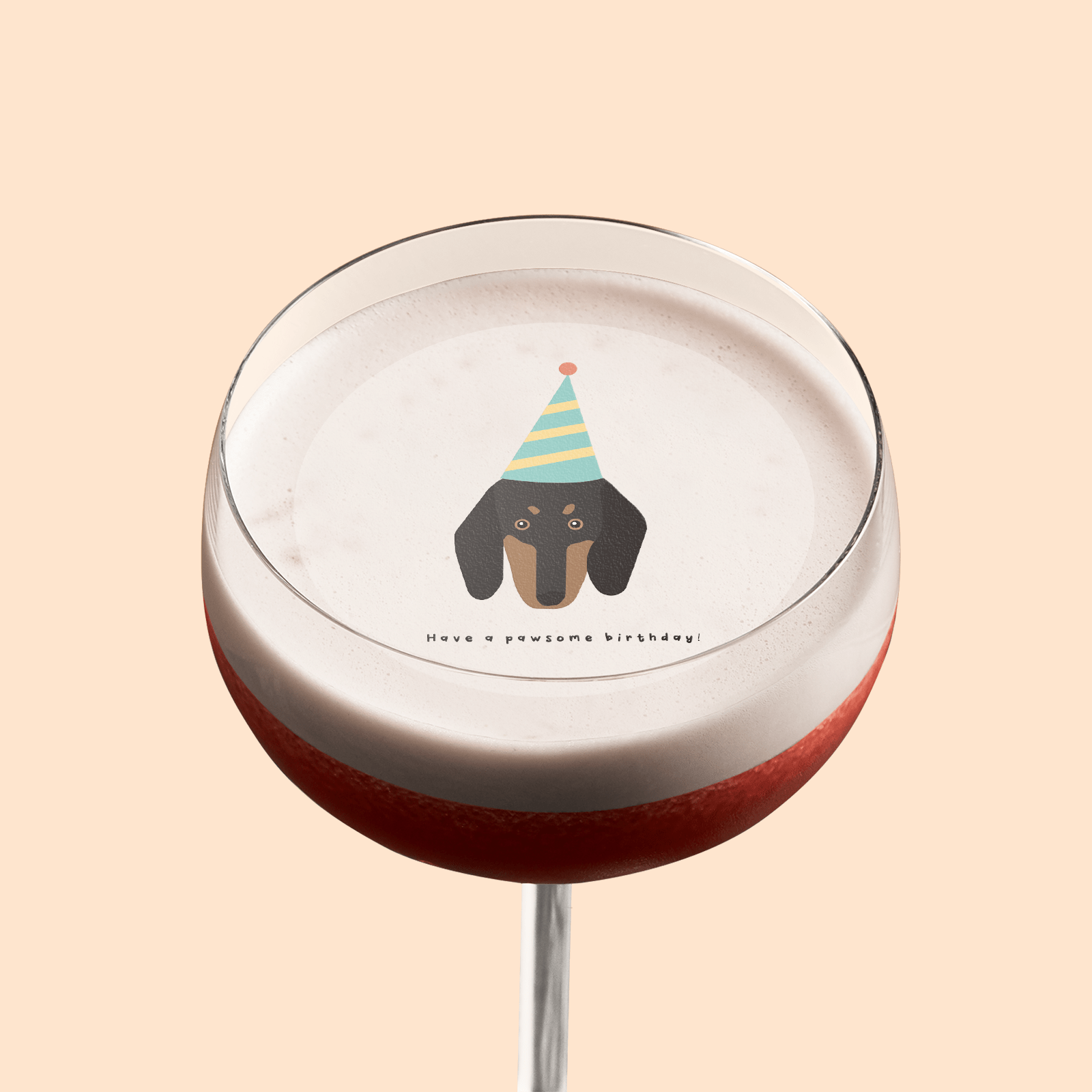 Edible Cocktail Toppers Birthday Datschund Have a Pawsome Birthday Drink Topper