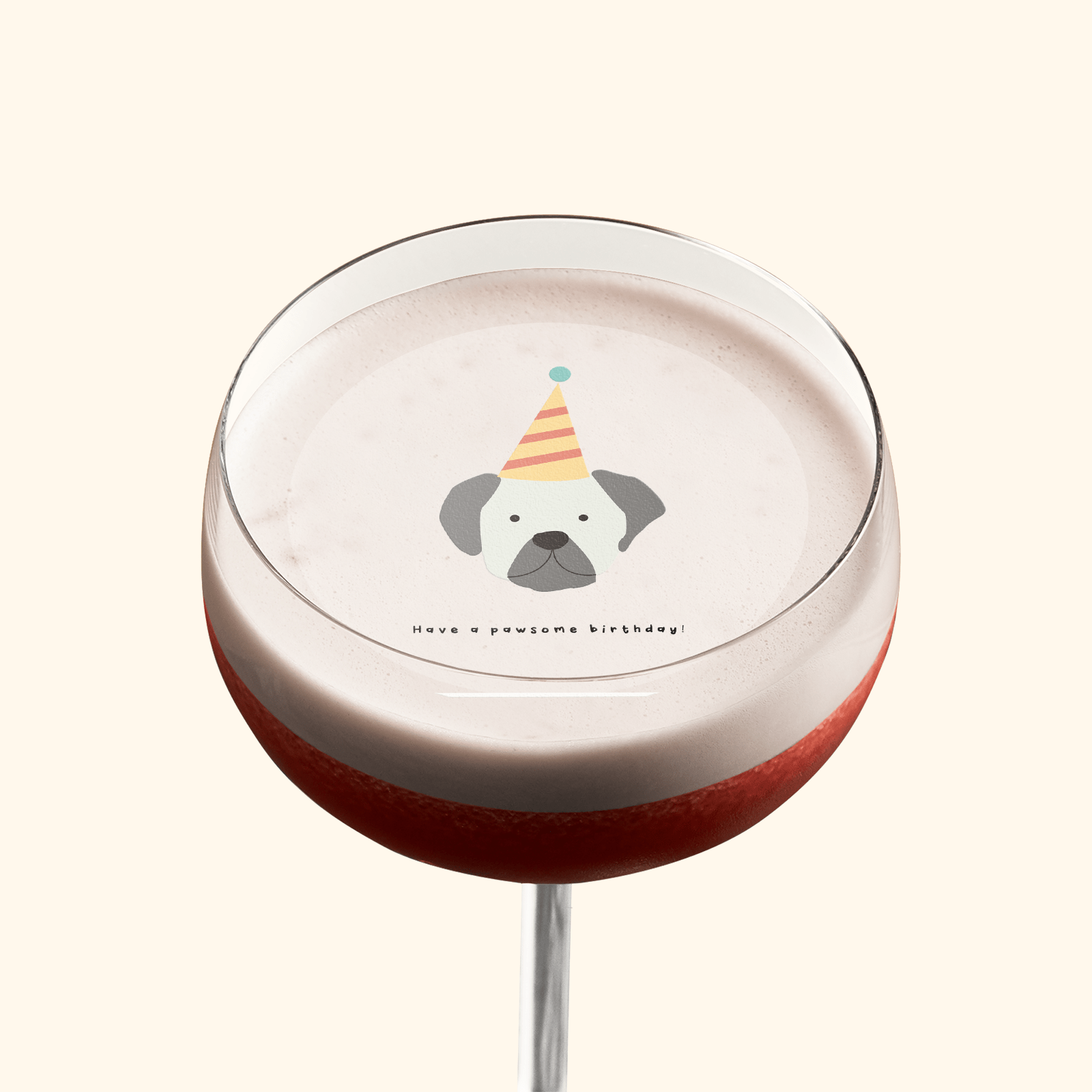 Edible Cocktail Toppers Birthday Pug Have A Pawsome Birthday Drink Topper