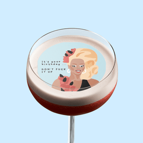 Edible Cocktail Toppers Birthday Rupaul Birthday Drink Topper