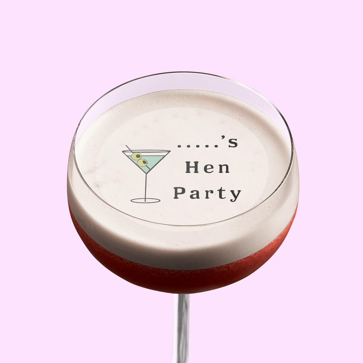 Edible Cocktail Toppers Hen Martini Hen Party Drink Topper