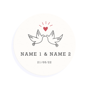 Edible Cocktail Toppers Personalise 1.5 inch / 12 x 1.5 inch topper (0.50p each): £6 Doves Wedding Drink Topper