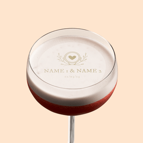 Edible Cocktail Toppers Personalise Elegant Heart Wedding Drink Topper