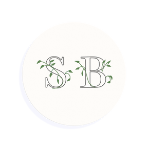 Edible Cocktail Toppers Personalise 1.5 inch / 12 x 1.5 inch topper (0.50p each): £6 Floral Initials Wedding Drink Topper