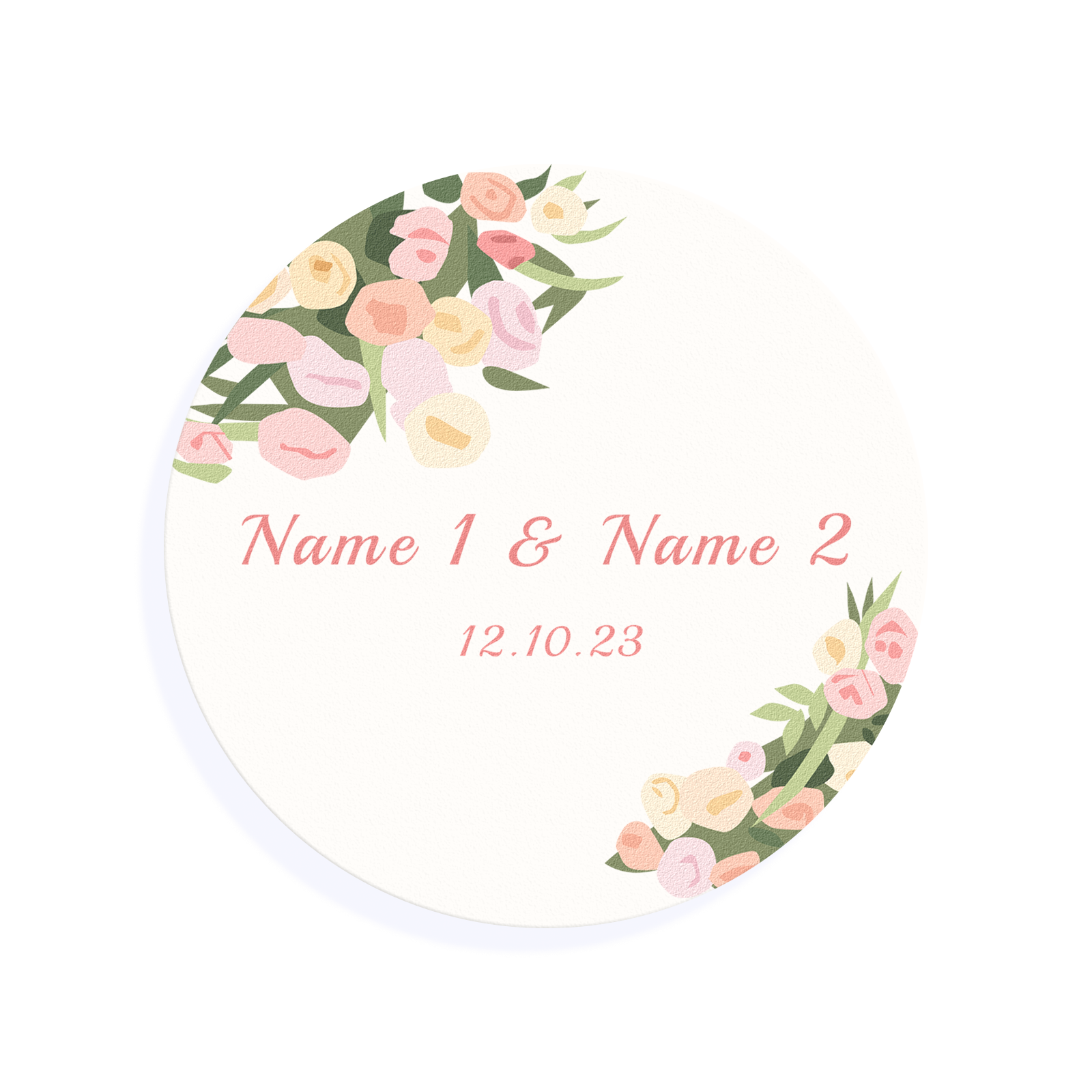 Edible Cocktail Toppers Personalise 1.5 inch / 12 x 1.5 inch topper (0.50p each): £6 Floral Wedding Drink Topper