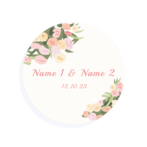 Edible Cocktail Toppers Personalise 1.5 inch / 12 x 1.5 inch topper (0.50p each): £6 Floral Wedding Drink Topper