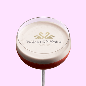 Edible Cocktail Toppers Personalise Golden Swans Wedding Drink Topper