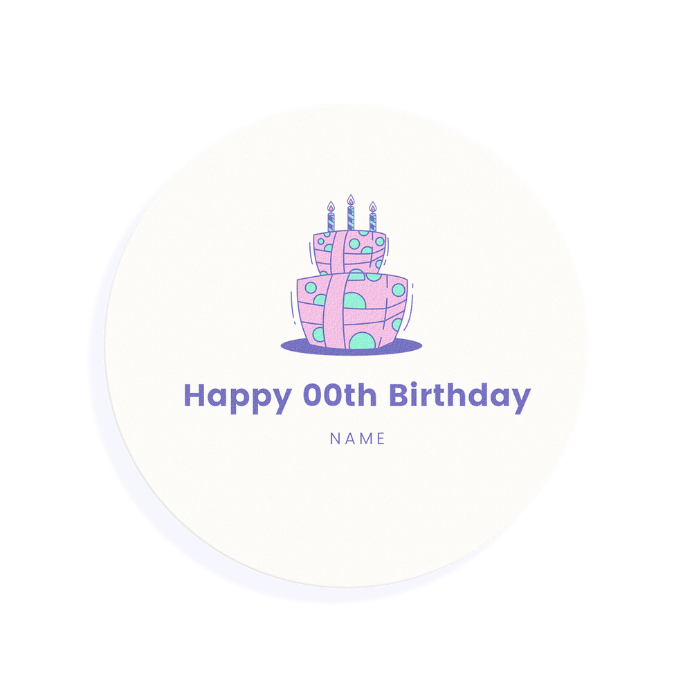 Pink Birthday Cake Drink Topper - Edible Cocktail Toppers