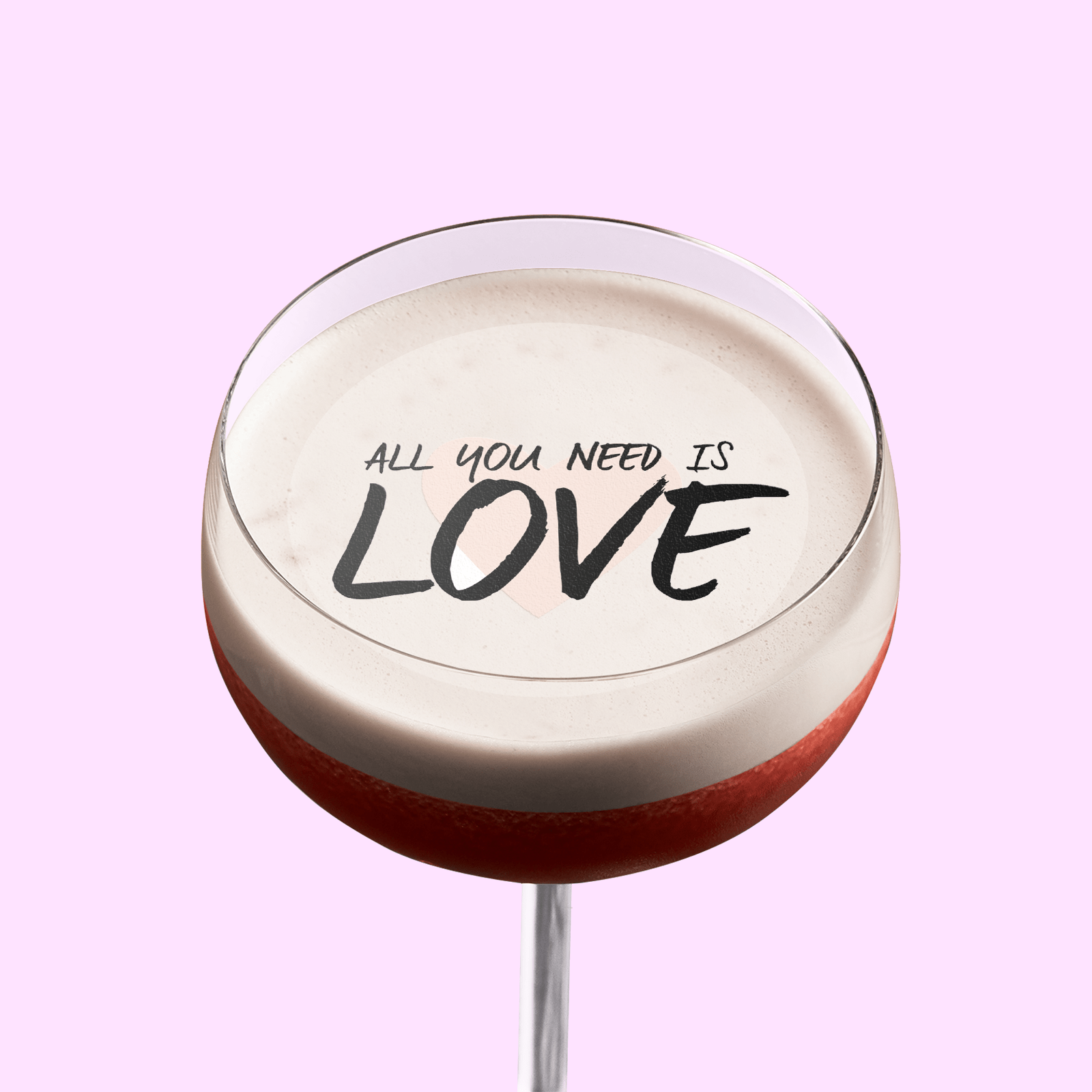 Edible Cocktail Toppers Wedding All You Need is Love Wedding Drink Topper