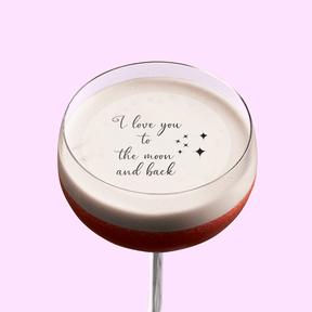 Edible Cocktail Toppers Wedding To the Moon and Back Wedding Drink Topper